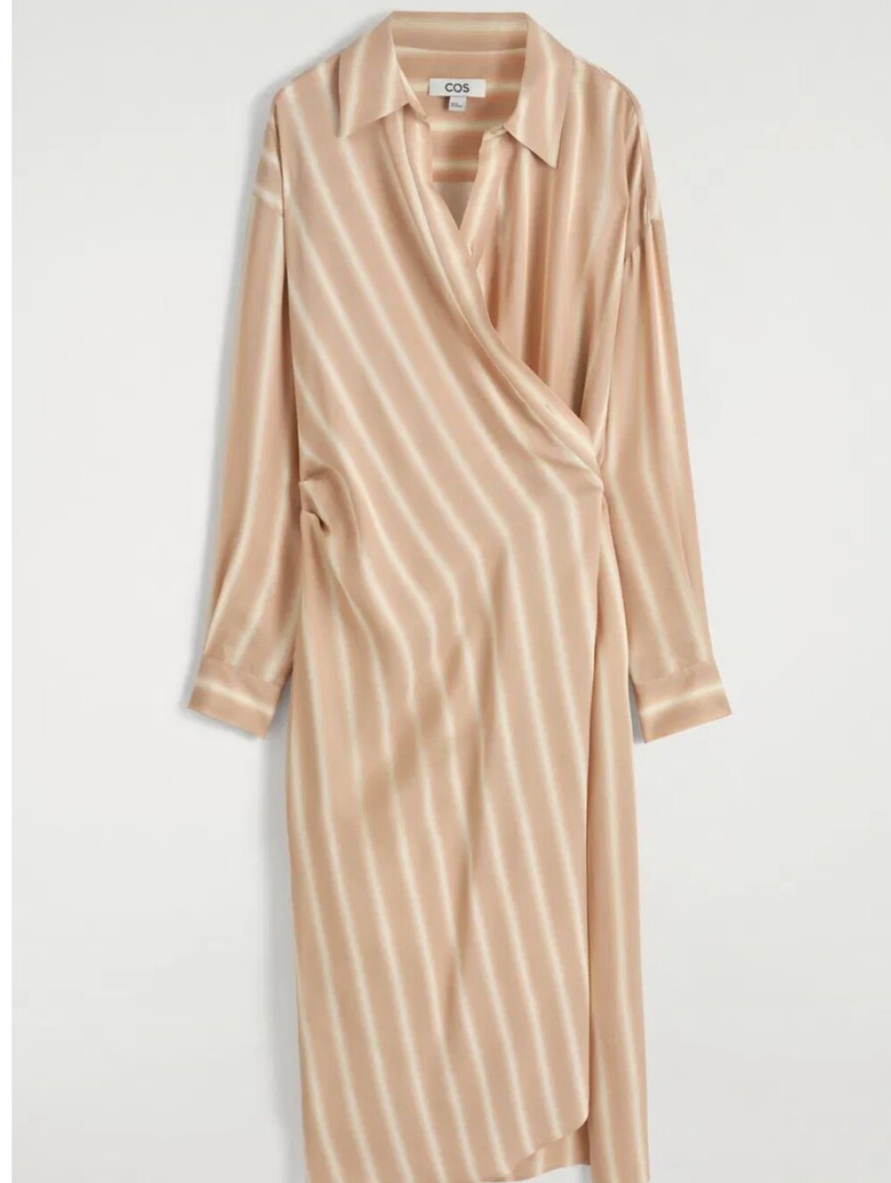 NWOT COS Wrap Long‑Sleeve Dress in Pastel Stripes, Size S EU 32